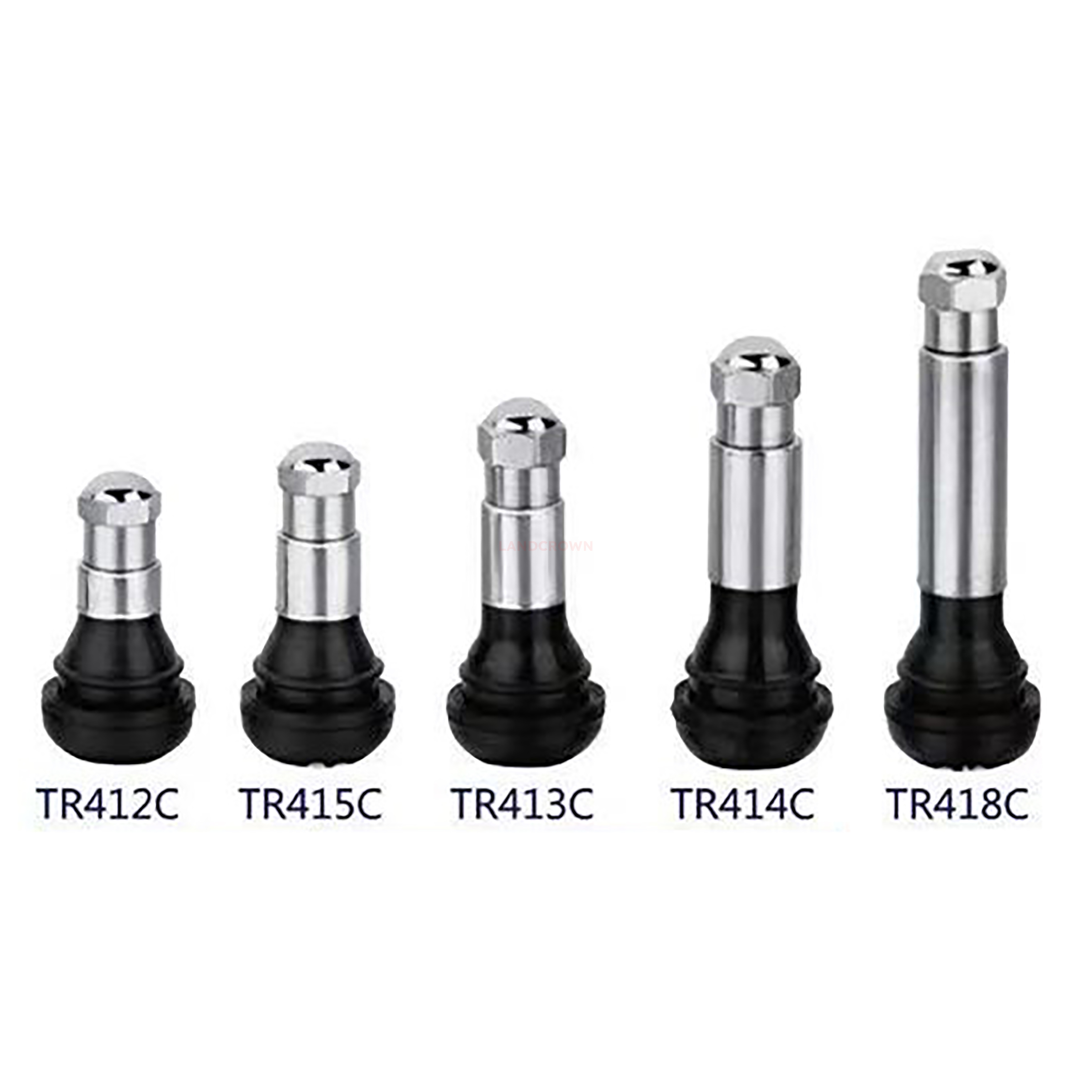 سيقان صمامات إطارات السيارات والمقطورة متعددة النماذج - TR412/TR413/TR414/TR415/TR416/V3-15 للإطارات بدون أنابيب والإطارات القياسية 
